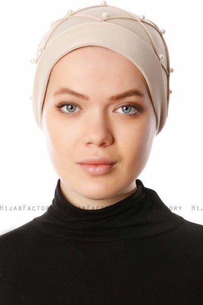 Yaren - Turbante Crepe Chiffon Beige - Sehr-i Sal