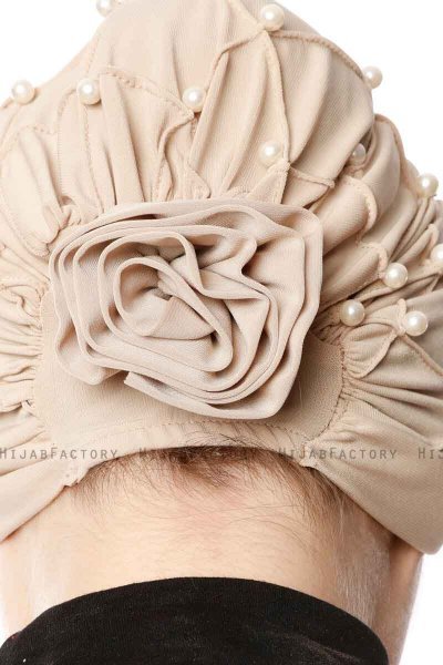 Yaren - Turbante Crepe Chiffon Beige - Sehr-i Sal