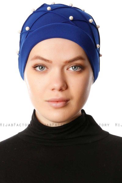 Yaren - Turbante Crepe Chiffon Blu - Sehr-i Sal