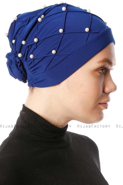 Yaren - Turbante Crepe Chiffon Blu - Sehr-i Sal