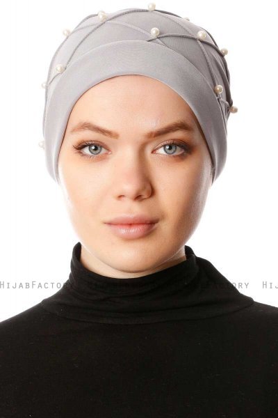 Yaren - Turbante Crepe Chiffon Grigio - Sehr-i Sal