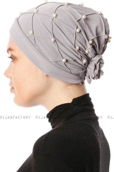 Yaren - Turbante Crepe Chiffon Grigio - Sehr-i Sal