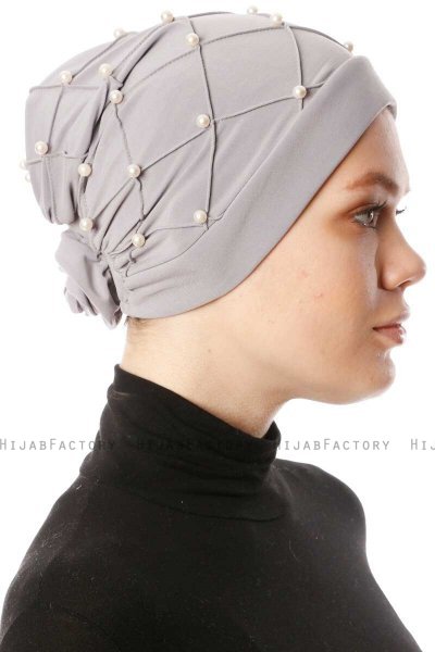 Yaren - Turbante Crepe Chiffon Grigio - Sehr-i Sal