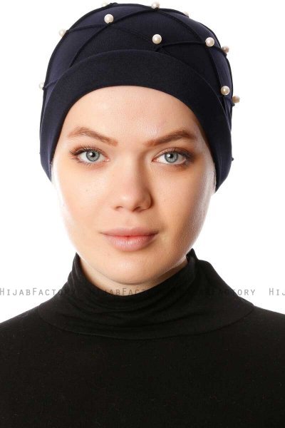 Yaren - Turbante Crepe Chiffon Blu Navy - Sehr-i Sal