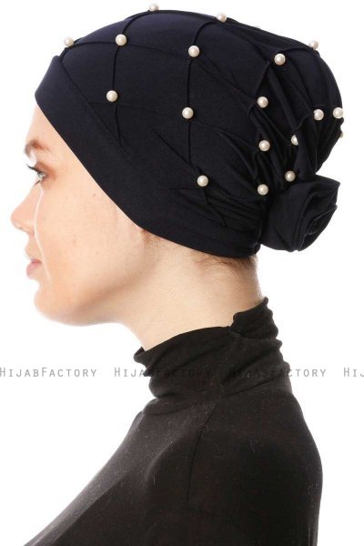 Yaren - Turbante Crepe Chiffon Blu Navy - Sehr-i Sal
