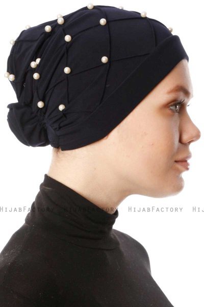 Yaren - Turbante Crepe Chiffon Blu Navy - Sehr-i Sal