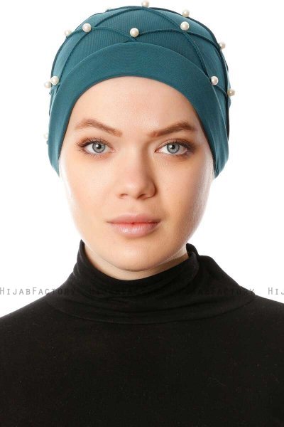 Yaren - Turbante Crepe Chiffon Verde Scuro - Sehr-i Sal