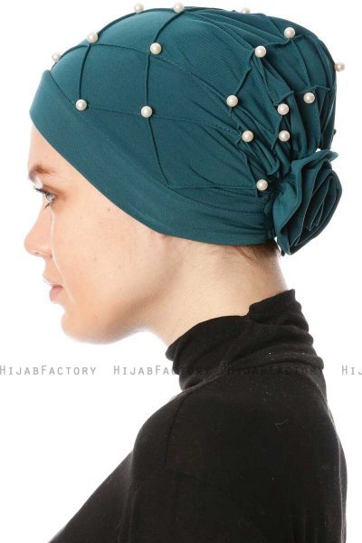 Yaren - Turbante Crepe Chiffon Verde Scuro - Sehr-i Sal