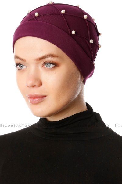 Yaren - Turbante Crepe Chiffon Prugna - Sehr-i Sal