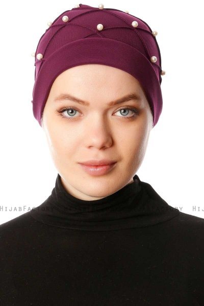 Yaren - Turbante Crepe Chiffon Prugna - Sehr-i Sal