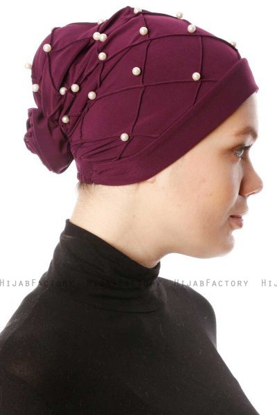 Yaren - Turbante Crepe Chiffon Prugna - Sehr-i Sal