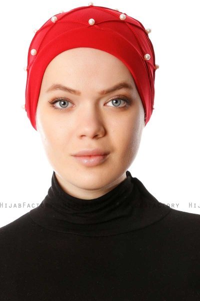 Yaren - Turbante Crepe Chiffon Rosso - Sehr-i Sal
