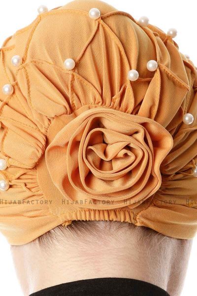 Yaren - Turbante Crepe Chiffon Mostarda - Sehr-i Sal