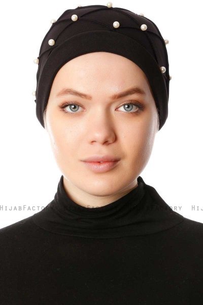Yaren - Turbante Crepe Chiffon Nero - Sehr-i Sal