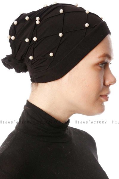 Yaren - Turbante Crepe Chiffon Nero - Sehr-i Sal