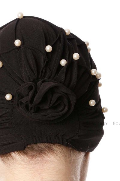 Yaren - Turbante Crepe Chiffon Nero - Sehr-i Sal