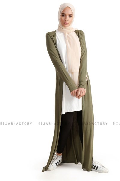 Yasmin - Cardigan Lungo Khaki