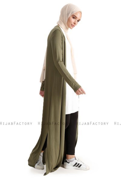 Yasmin - Cardigan Lungo Khaki