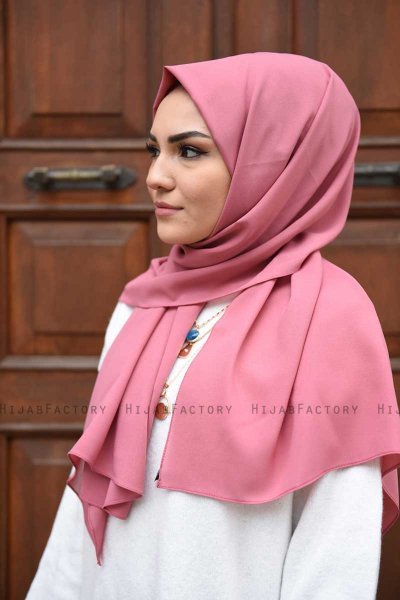 Zahra - Hijab Rosa Scuro In Crêpe - Mirach