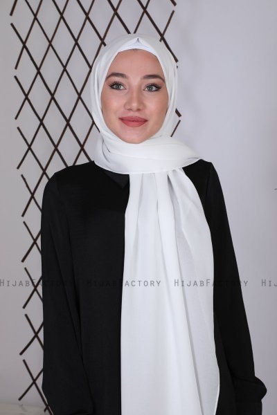 Zahra - Hijab Bianca In Crêpe - Mirach
