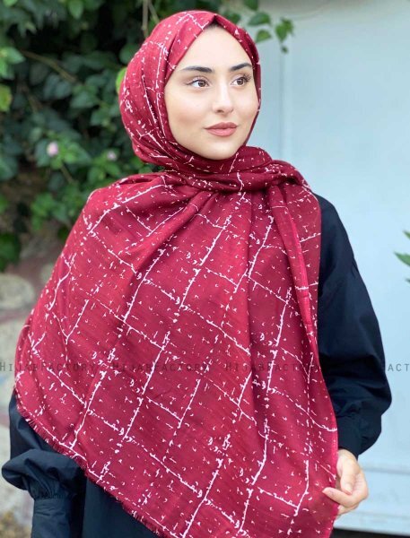 Zakiyah - Hijab Di Cotone Fantasia Bordò