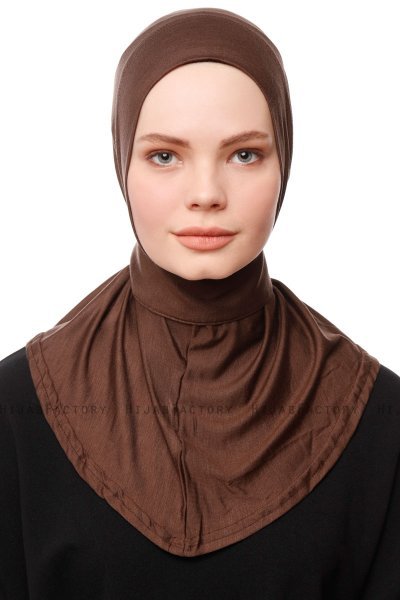 Zeliha - Hijab Pratico Viscosa Marrone