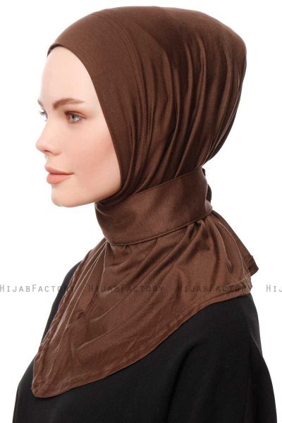 Zeliha - Hijab Pratico Viscosa Marrone