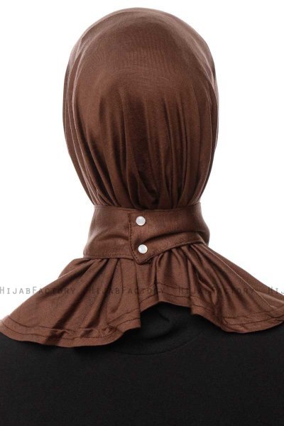 Zeliha - Hijab Pratico Viscosa Marrone