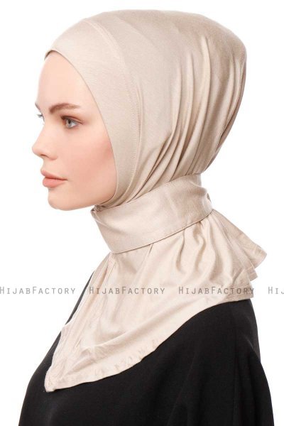 Zeliha - Hijab Pratico Viscosa Taupe Chiaro