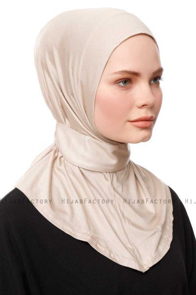 Zeliha - Hijab Pratico Viscosa Taupe Chiaro