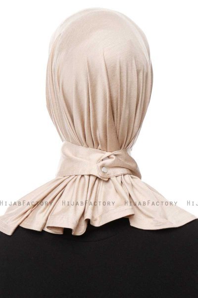 Zeliha - Hijab Pratico Viscosa Taupe Chiaro
