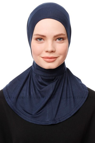 Zeliha - Hijab Pratico Viscosa Blu Navy