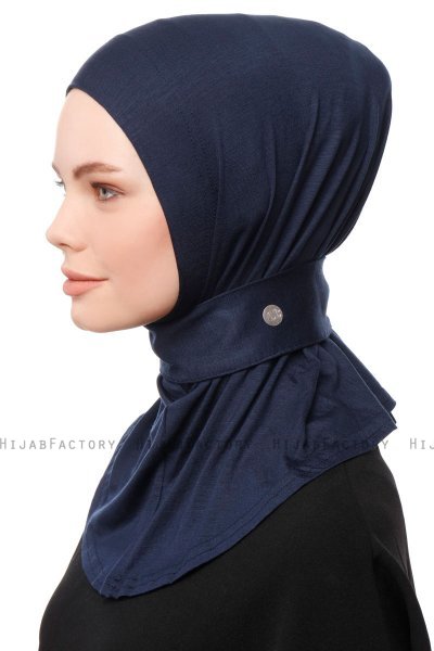 Zeliha - Hijab Pratico Viscosa Blu Navy