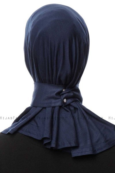 Zeliha - Hijab Pratico Viscosa Blu Navy