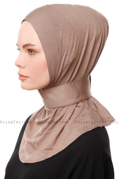 Zeliha - Hijab Pratico Viscosa Taupe Scuro