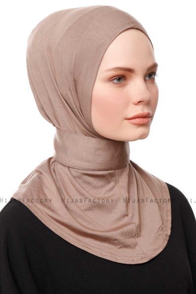 Zeliha - Hijab Pratico Viscosa Taupe Scuro