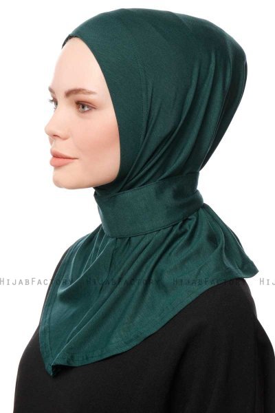 Zeliha - Hijab Pratico Viscosa Verde Scuro