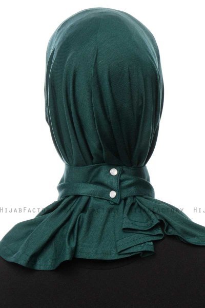 Zeliha - Hijab Pratico Viscosa Verde Scuro
