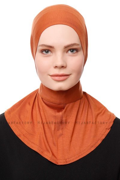 Zeliha - Hijab Pratico Viscosa Rosso Mattone