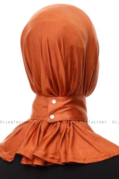 Zeliha - Hijab Pratico Viscosa Rosso Mattone