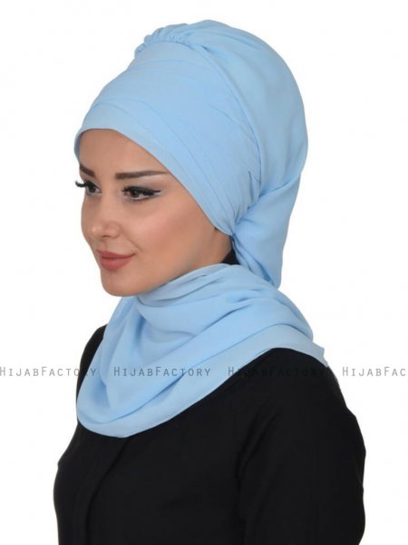 Zoe Ljusblå Chiffon Turban Ayse Turban 322805b