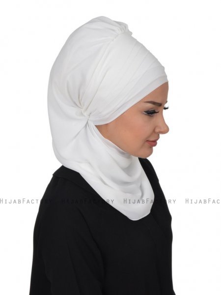 Zoe Offwhite Chiffon Turban Ayse Turban 322818-3